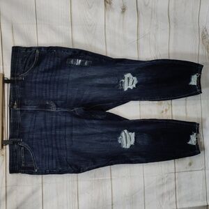 Sonoma Dark Wash Distressed Ankle Skinny Jeans, Size 24W Short